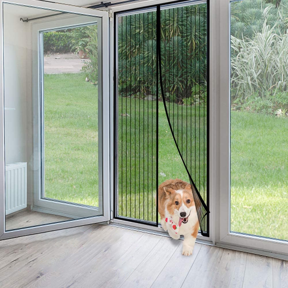 Moskitiera na drzwi z magnesem Czarna 210x100cm