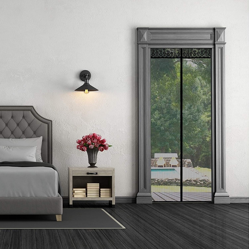 Moskitiera na drzwi z magnesem Czarna 210x100cm