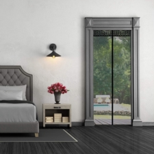 Moskitiera na drzwi z magnesem Czarna 210x100cm