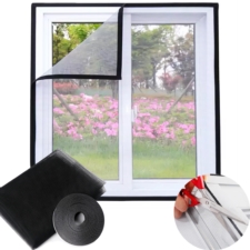 Moskitiera na okno Czarna 130x150cm + Rzep