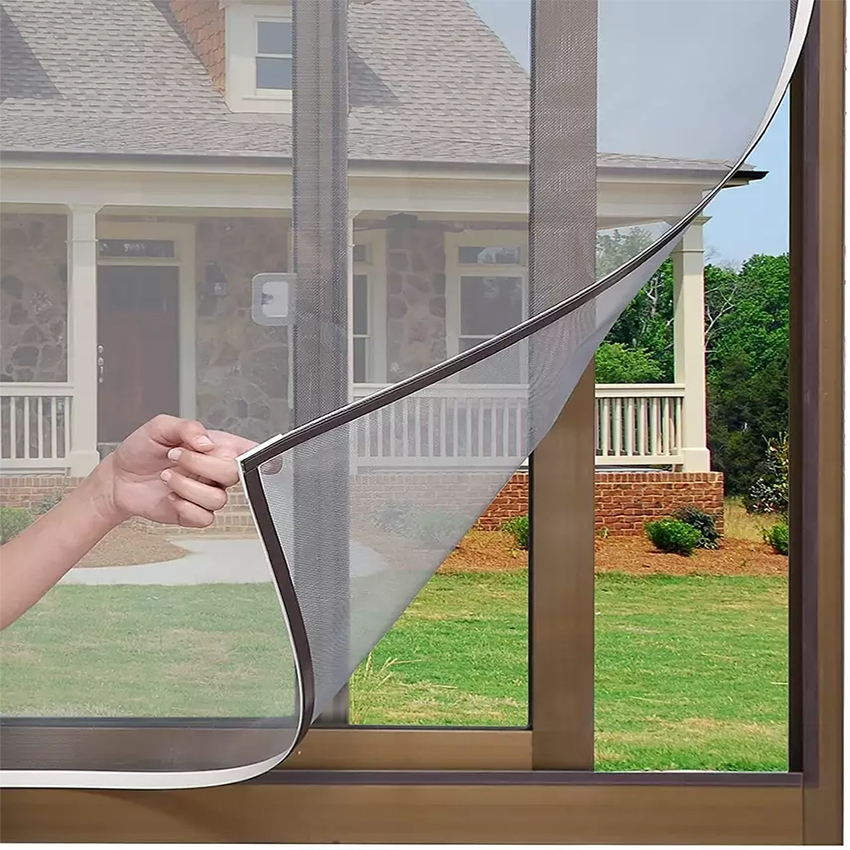 Moskitiera na okno Czarna 130x150cm + Rzep