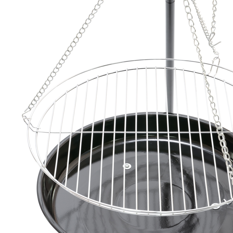 Grillogrodowy wiszący na trójnogu ruszt + Palenisko