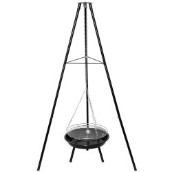 Palenisko ogrodowe z rusztem trójnóg grill wiszący