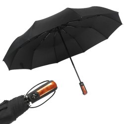 Parasolka automatyczna składana + Pokrowiec Czarna