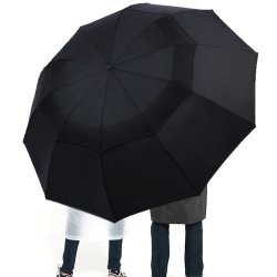 Parasolka automatyczna składana + Pokrowiec Czarna