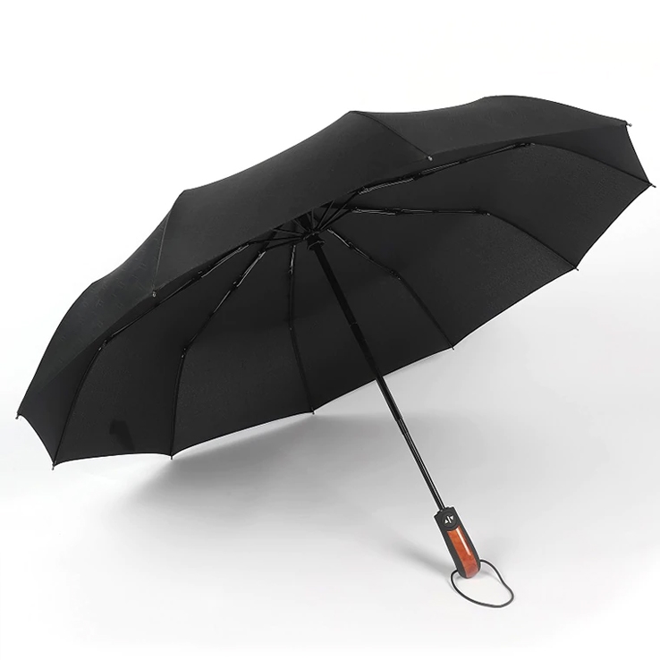 Parasolka automatyczna składana + Pokrowiec Czarna