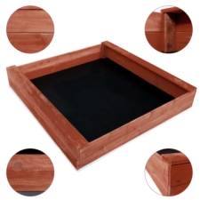 Piaskownica drewniana impregnowana z siedziskami 120x120cm + Podłoże