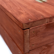 Piaskownica drewniana impregnowana z zamykanymi siedziskami 120x120cm + Podłoże +Przykrycie