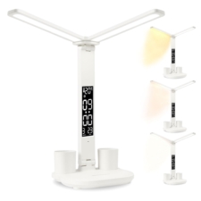 Lampka biurkowa podwójna LED z wyświetlaczem i regulacją światła
