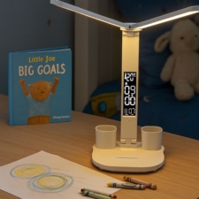 Lampka biurkowa podwójna LED z wyświetlaczem i regulacją światła