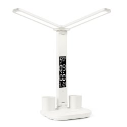 Podwójna lampka biurkowa z wyświetlaczem organizer