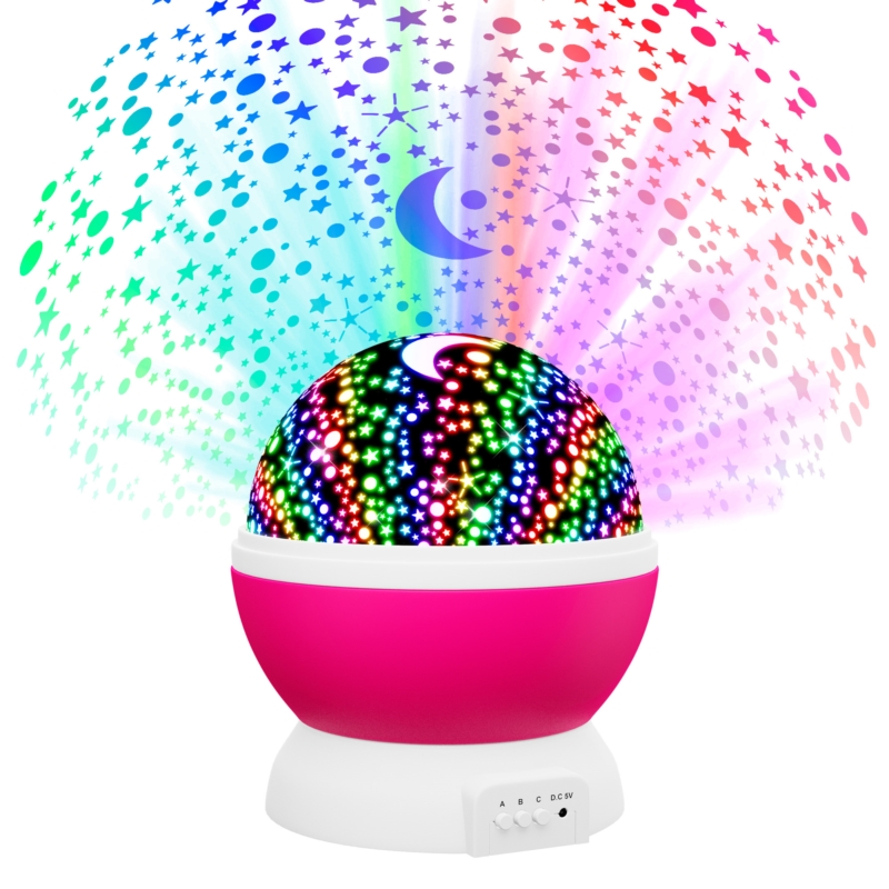 Lampka nocna Projektor gwiazd 2w1 Różowy