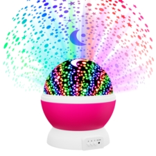 Lampka nocna Projektor gwiazd 2w1 Różowy