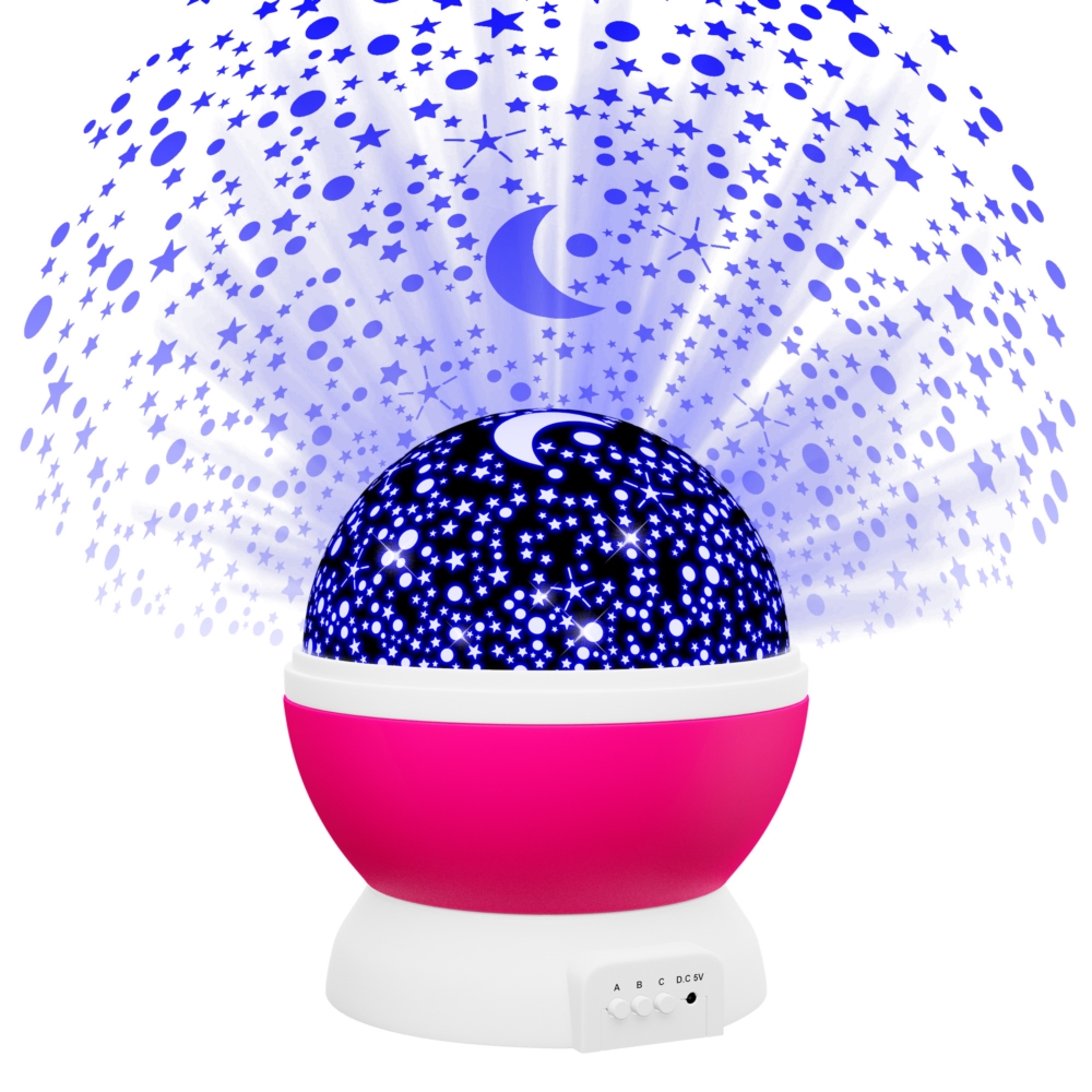 Lampka nocna Projektor gwiazd 2w1 Różowy