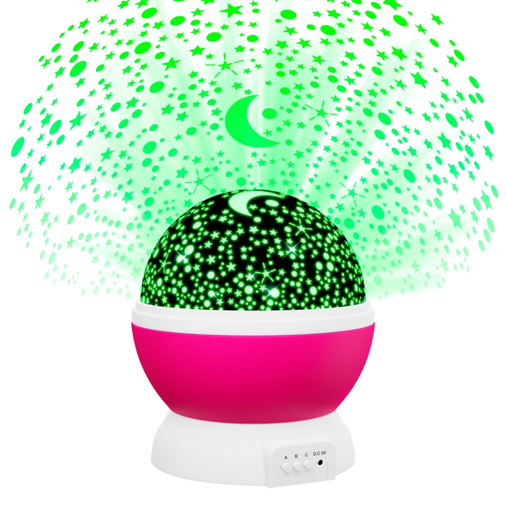 Lampka nocna Projektor gwiazd 2w1 Różowy