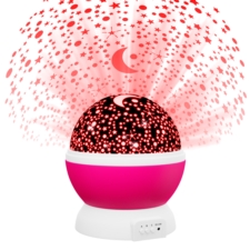 Lampka nocna Projektor gwiazd 2w1 Różowy