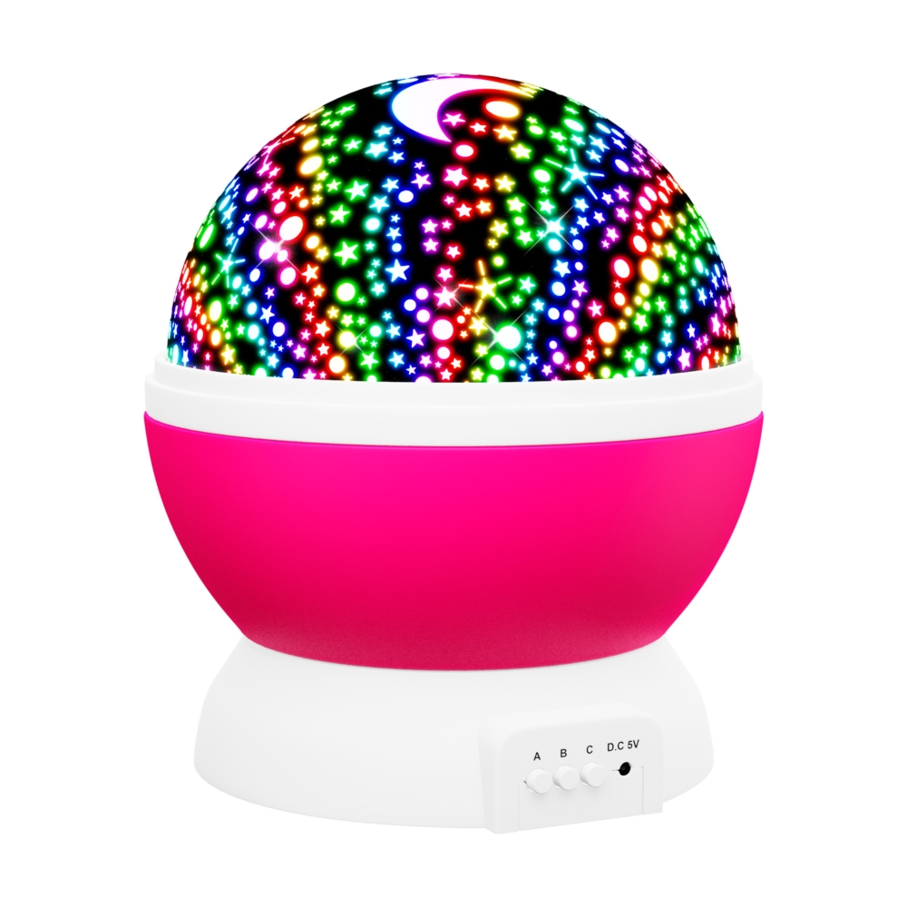 Lampka nocna Projektor gwiazd 2w1 Różowy