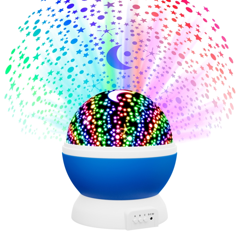 Lampka nocna Projektor gwiazd 2w1 Niebieski