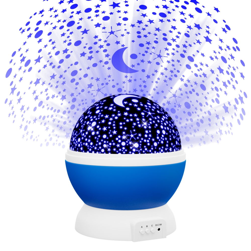 Lampka nocna Projektor gwiazd 2w1 Niebieski