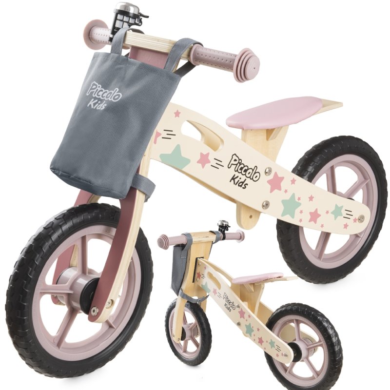 Rowerek biegowy drewniany Różowy