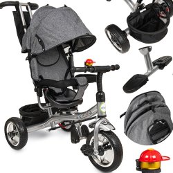 SDH070 Rowerek trójkołowy z daszkiem Szary