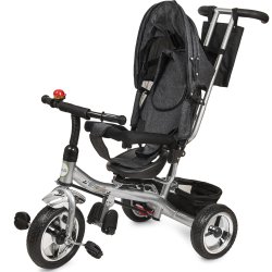 SDH174 Rowerek trójkołowy z daszkiem Grafitowy