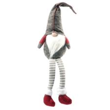 Skrzat świąteczny siedzący gnom z długimi zwisającymi nogami