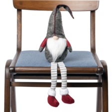 Skrzat świąteczny siedzący gnom z długimi zwisającymi nogami