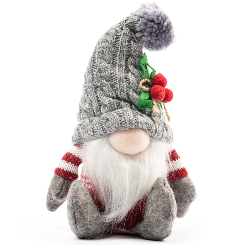 Skrzat świąteczny siedzący gnom Święty Mikołaj