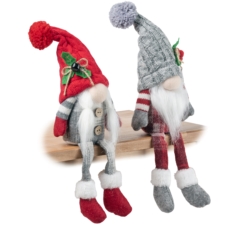 Skrzaty świąteczne siedzące gnomy Pani i Pan Mikołaj