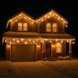 Sople lampki świąteczne zewnętrzne IP44 20m 500LED Biały Ciepły + FLASH Zimny