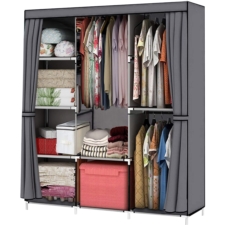 Szafa materiałowa składana 6 półek + 3 wieszaki