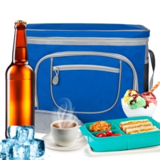Torba termiczna z paskiem i kieszonkami Niebieska 30L