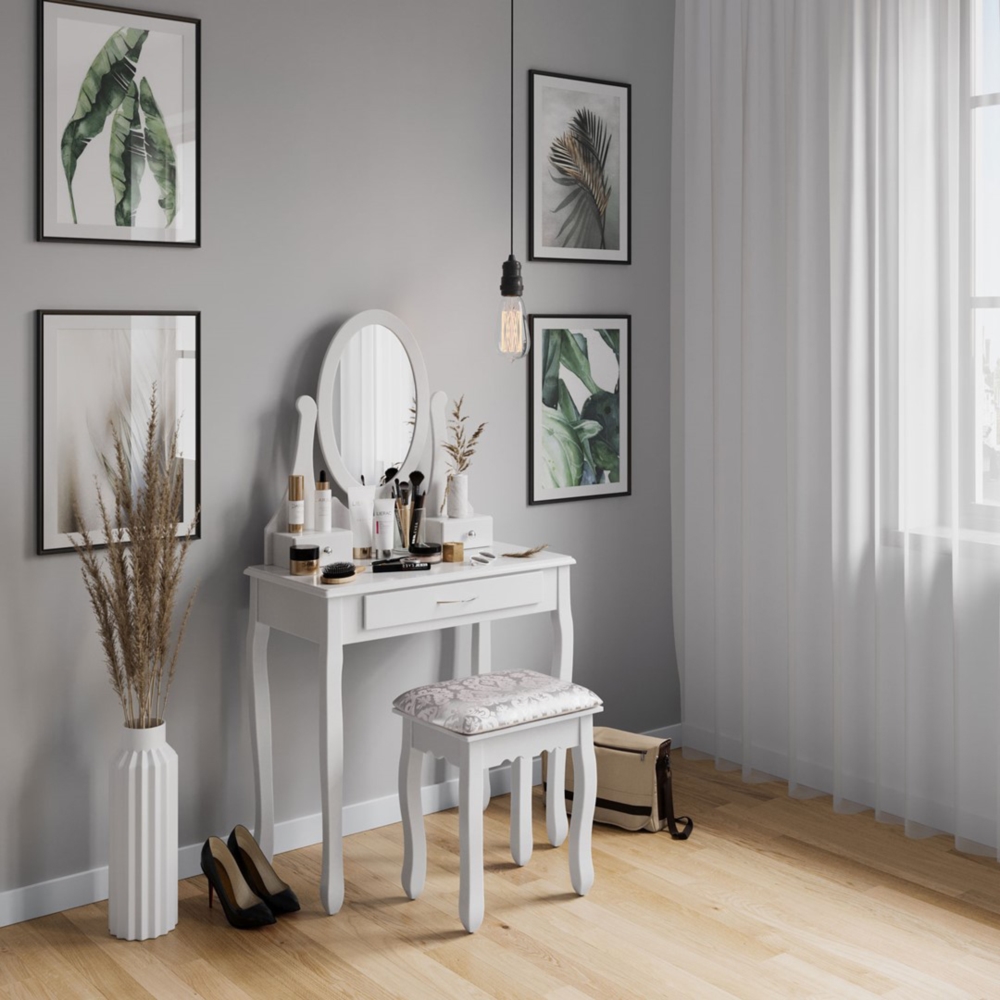 Toaletka kosmetyczna z lustrem + Taboret