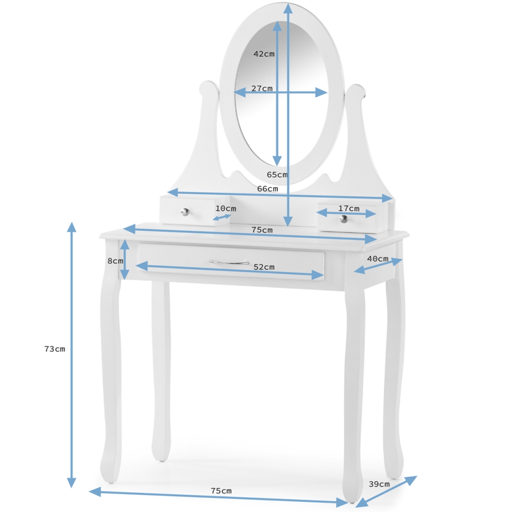 Toaletka kosmetyczna z lustrem + Taboret