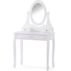 Toaletka kosmetyczna z ruchomym lustrem + Taboret