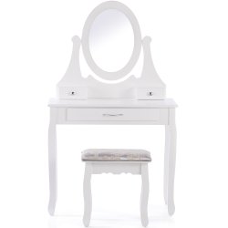 Toaletka kosmetyczna z ruchomym lustrem + Taboret