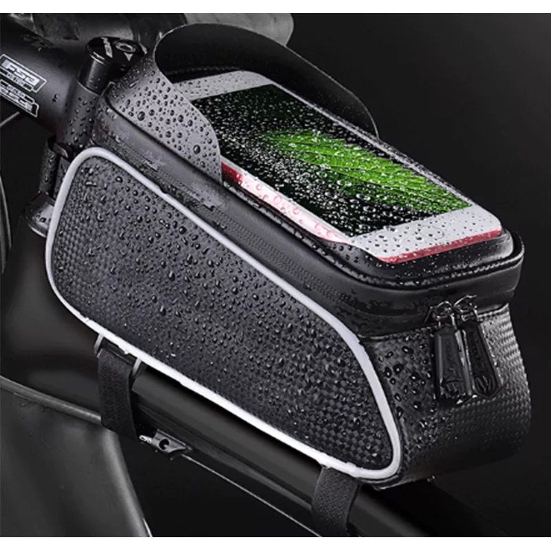 Torba rowerowa na ramę sakwa + Uchwyt na telefon