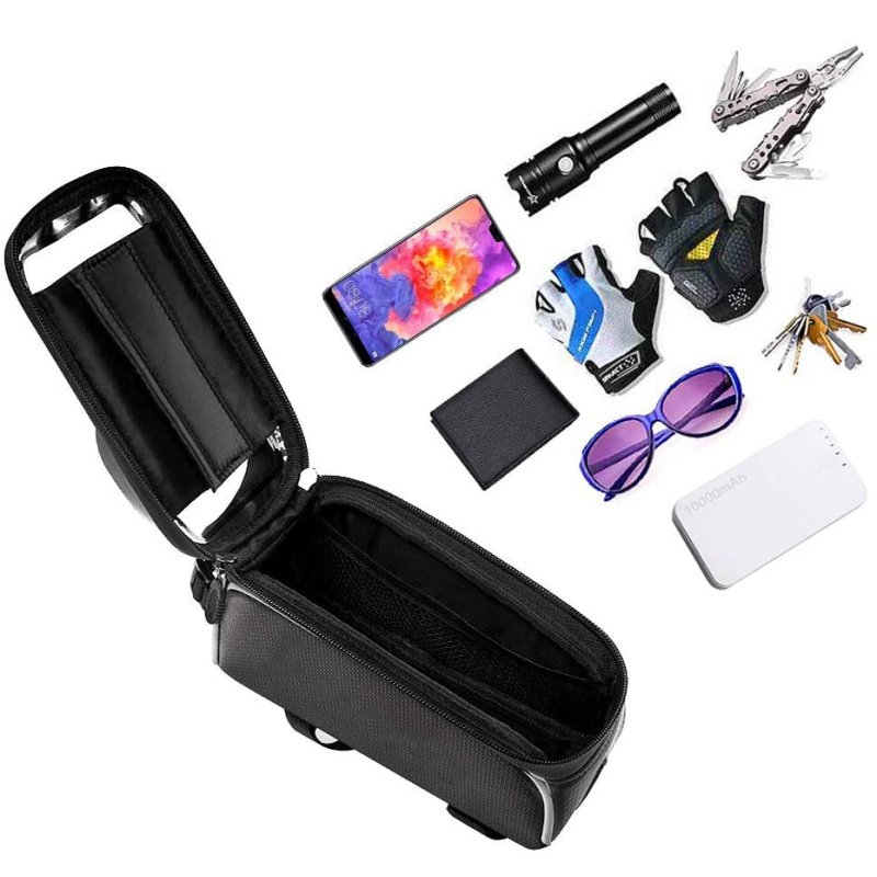 Torba rowerowa na ramę sakwa + Uchwyt na telefon