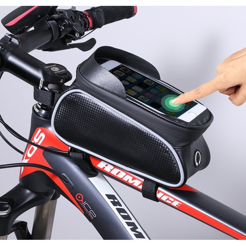 Torba rowerowa na ramę sakwa + Uchwyt na telefon