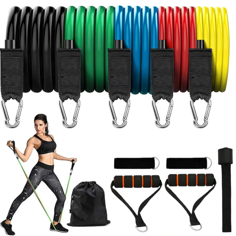 Zestaw 5 gum oporowych do ćwiczeń + Uchwyty + Worek