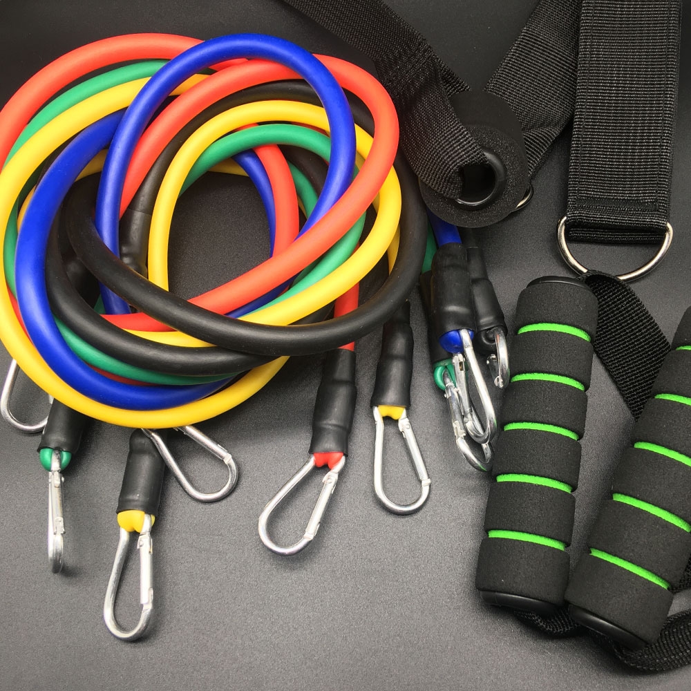 Zestaw 5 gum oporowych do ćwiczeń + Uchwyty + Worek