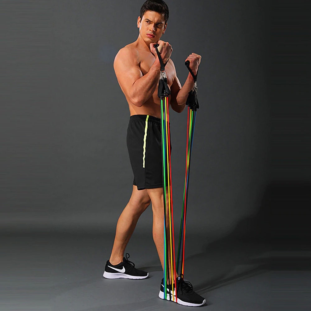 Zestaw 5 gum oporowych do ćwiczeń + Uchwyty + Worek