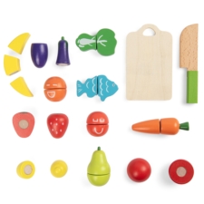 Zestaw drewnianych Owoców i Warzyw do krojenia zapinane na rzep