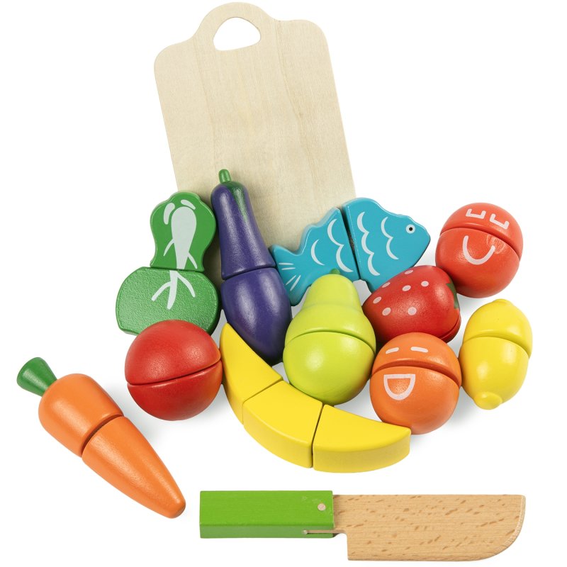Zestaw drewnianych Owoców i Warzyw do krojenia zapinane na rzep