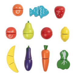 Zestaw drewnianych Owoców i Warzyw do krojenia zapinane na rzep