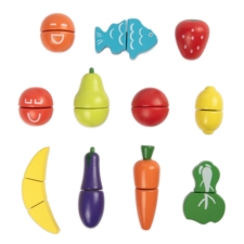 Zestaw drewnianych Owoców i Warzyw do krojenia zapinane na rzep