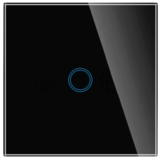 Włącznik światła szklany, dotykowy pojedynczy Czarny