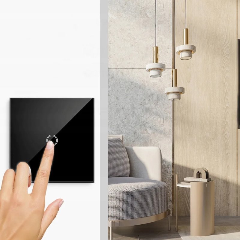 Włącznik światła pojedynczy czarny