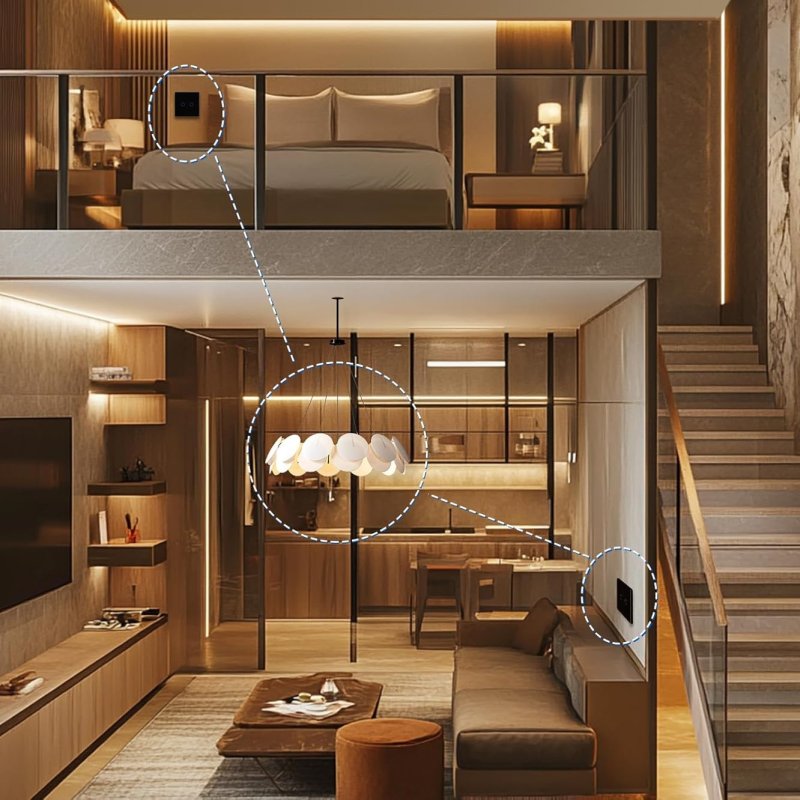 Włącznik światła pojedynczy czarny